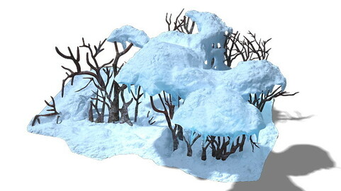 Game Model - Snow - low shrubs 01