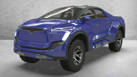 TESLA Pickup Model P concept by emrEHusmen LOWPOLY