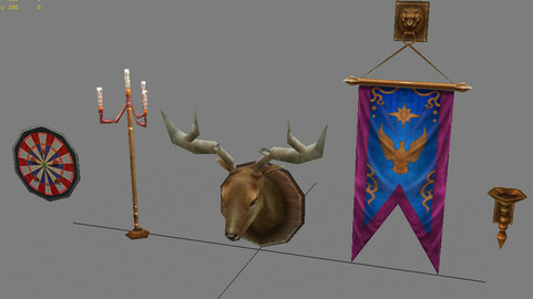 gizmos shield decorations candlestick antlers 01