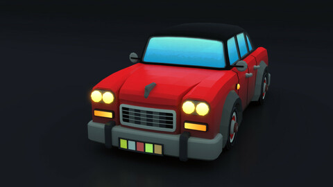 Cartoon Car Red Flame
