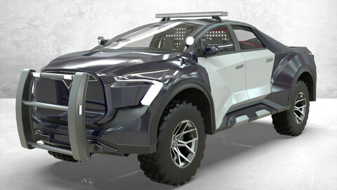 TESLA police Pickup Model P concept emrEHusmen