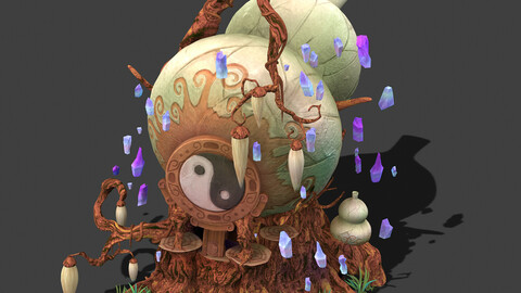 Cartoon sky city - treasure gourd mountain 03