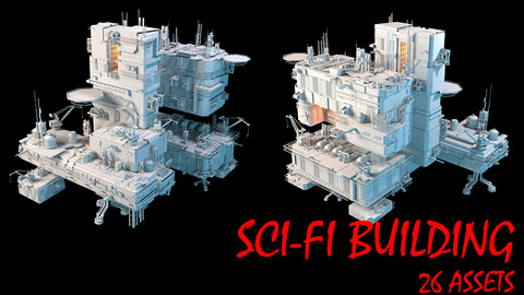 SCI-FI BUILDING ASSETS 3D model