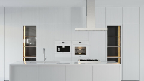 white modern kitchen k001