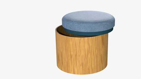 Ana Ottoman blue denim