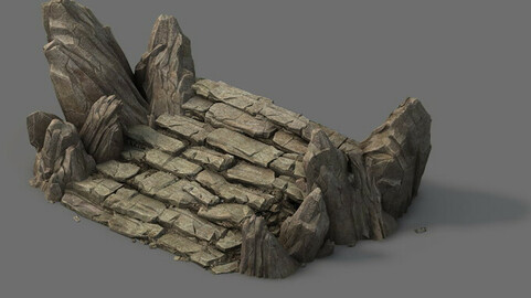 Mountain - terrain stone staircase 01
