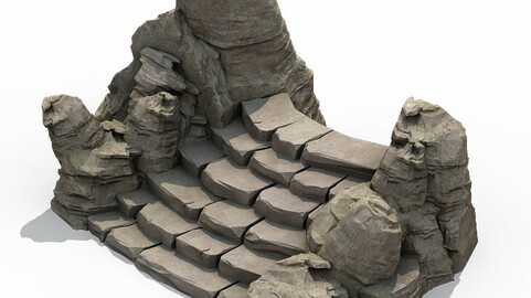 Mountain - terrain stone staircase 05