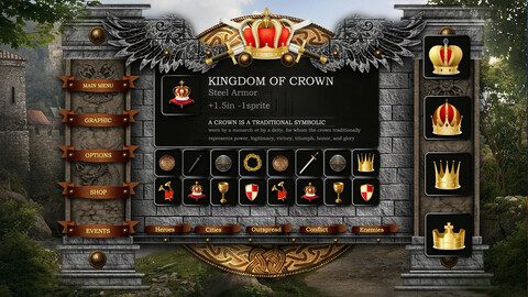Medieval-RPG-Game user interface