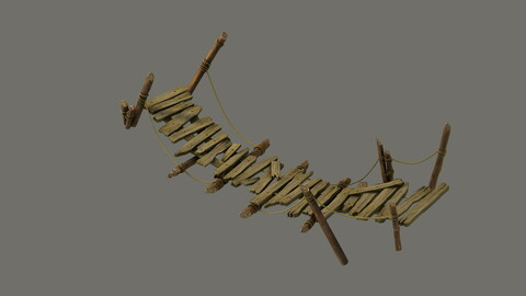 Field - broken wood bridge 03