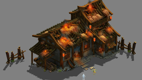 Field - Zhuojun damaged small houses