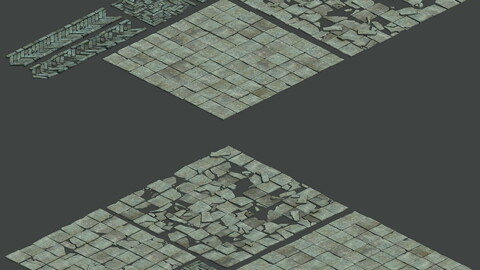 Medium city - brick pavement