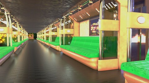 SUBWAy TRAIN INTERIOR 3D Model