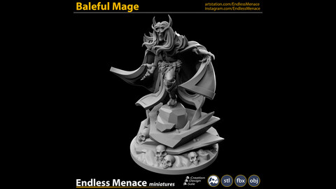 Baleful Mage | 3D print ready