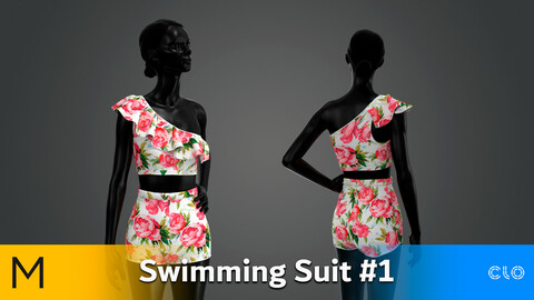 Summer dress / Swimming Suit / Swimsuit 01 Marvelous Designer, CLO3D