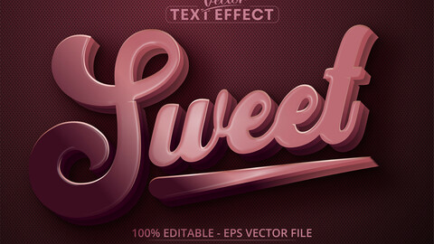 Sweet text, cartoon style editable text effect