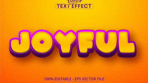 Joyful text, 3d editable text effect