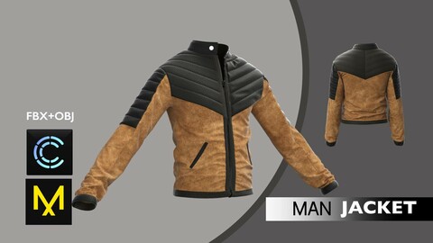 Man Jacket. Marvelous Designer/Clo3d project + OBJ + FBX