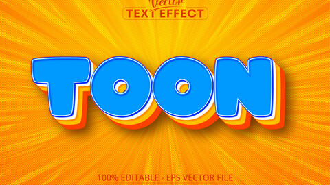 Toon text, comic pop art style editable text effect