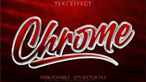Chrome text, shiny silver color style editable text effect on red camouflage background