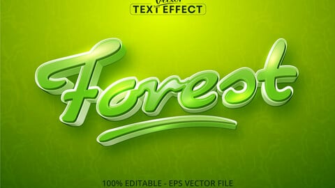 Forest text, cartoon style editable text effect