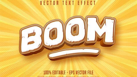 Boom text, game style editable text effect