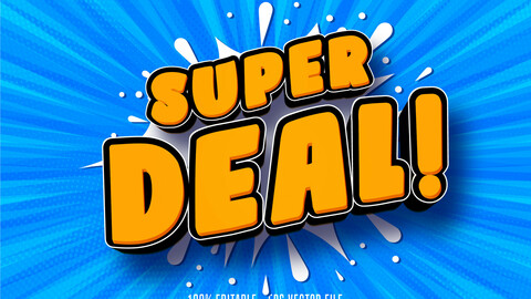 Super deal text, shopping style editable text effect