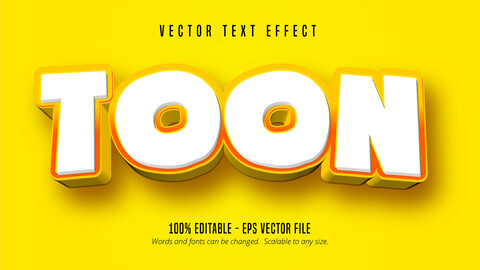 Toon text, cartoon style editable text effect