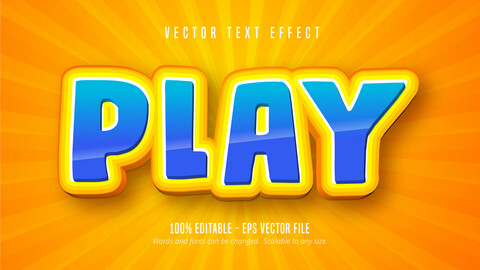 Play text, cartoon style editable text effect