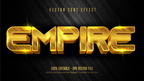 Empire text, luxury golden color editable text effect on textured background