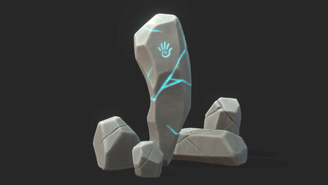Stylized Rocks with Magic Rune