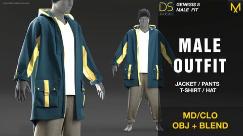 Male outfit. MD/CLO + OBJ + BLEND