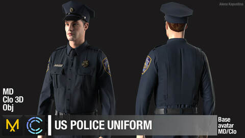 US Police Uniform / Marvelous Designer / Clo 3D project + obj
