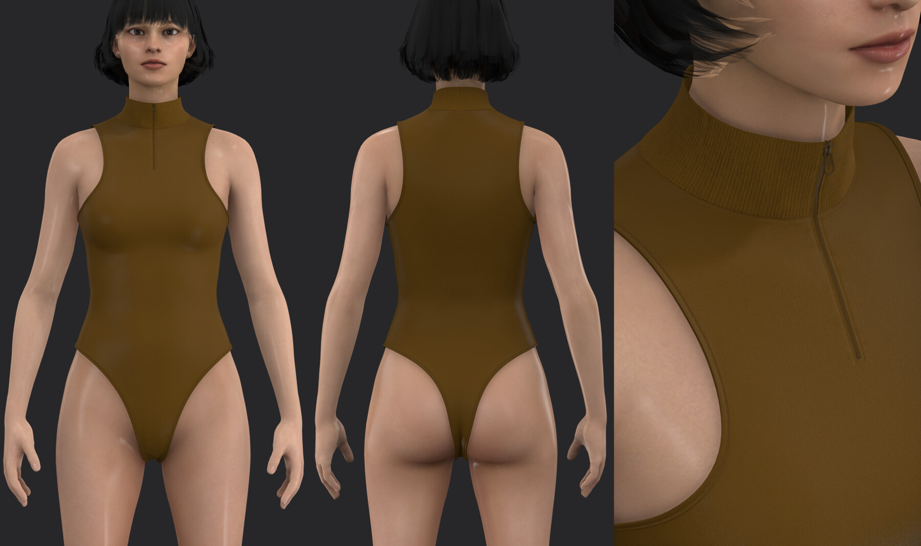 ArtStation - Women's bodysuits set (swimsuit, underwear, lingerie). MD / CLO  3D .zprj projects + obj