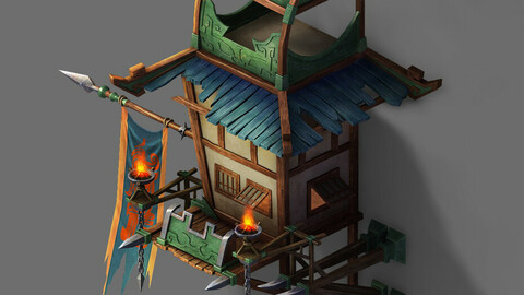 Barracks - hanging cliff tower
