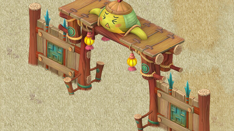 Cartoon version - city gate - wall 0103