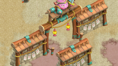 Cartoon version - city gate - wall 0203