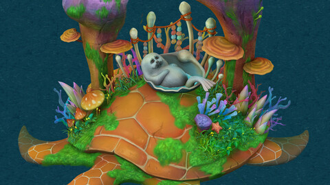 Cartoon version - seabed entrance