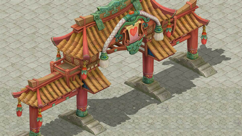 Cartoon version - gate arch