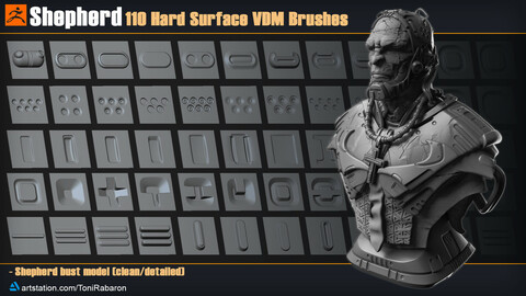 Shepherd| 110 Hard Surface VDM Brushes for Zbrush