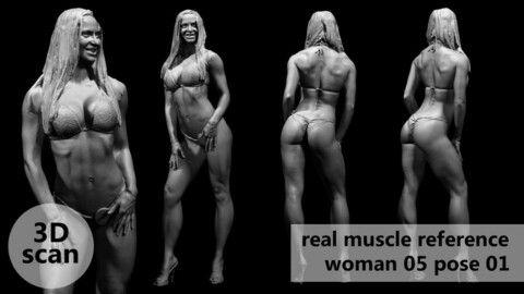 3D scan real muscleanatomy Woman05 pose 01