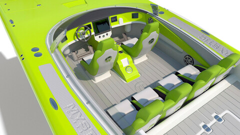 Detailed Mystic Powerboat C3800 CRAZY LIME hquality