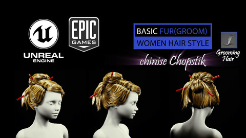 chinise Chopstik HairStyle (Groom) For UE4