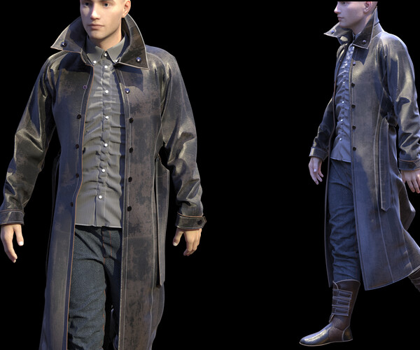 ArtStation - Mens clothing with coat. Avatar genesis 8 Male. Marvelous ...