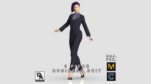 3 Piece Business Suit - Marvelous Designer & Clo3D