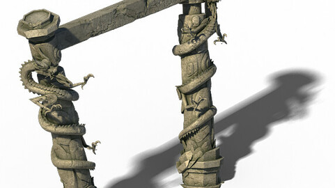 Building Decoration - Panlong Column 03