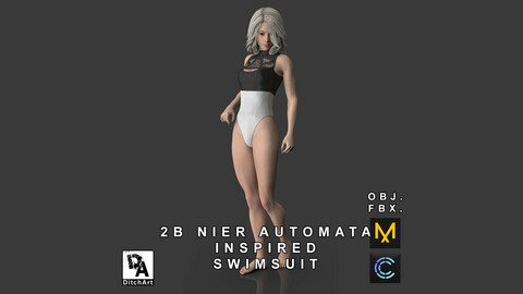 2B Nier Automata Inspired Swimsuit - MD & Clo