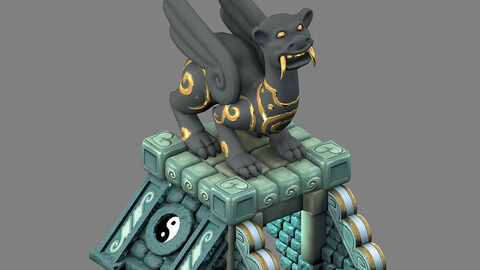 Cartoon world - stone beast stairs 15