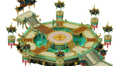 Game Model - Hanging Garden - Kunlun Hui poly Send