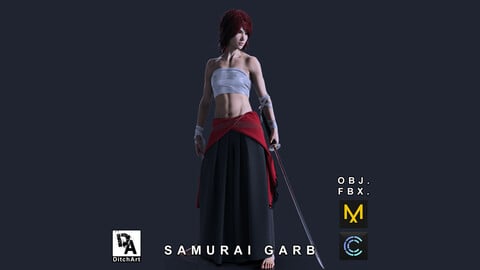 Samurai garb consisting of Uwagi top, Hakama pants and arm and chest straps