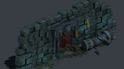 Trapped Dragon Cave - Door Wall 01